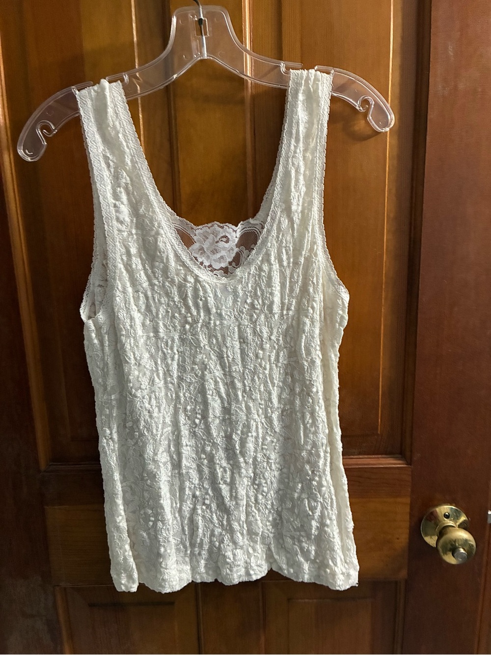 White Lace Sleeveless Tank Top